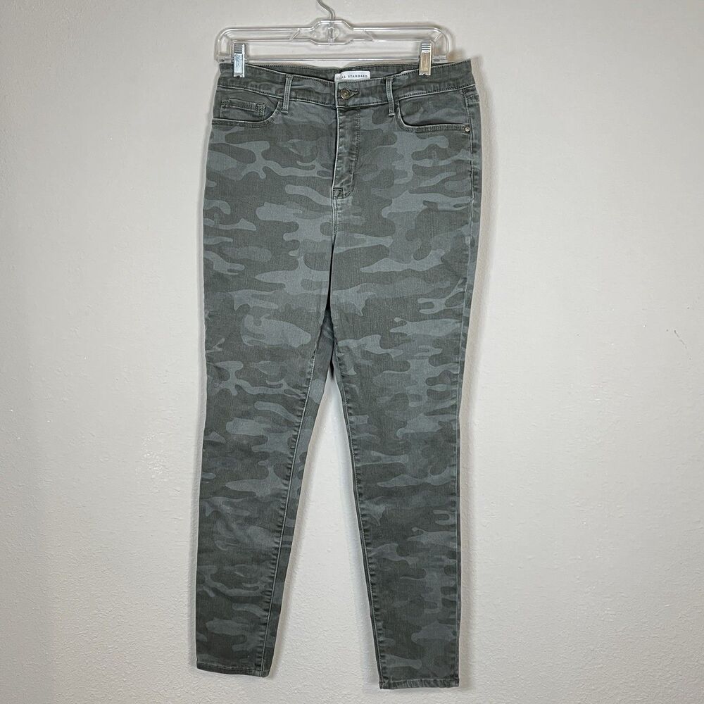 Social Standard by Sanctuary Womens High Rise Skinny Jeans Green Camo‎ Sz 10/30